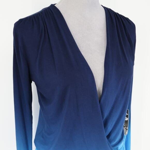 Young Fabulous and Broke Romper Womens XS Blue Ombre Stretch Knit Pull on New - Picture 6 of 13